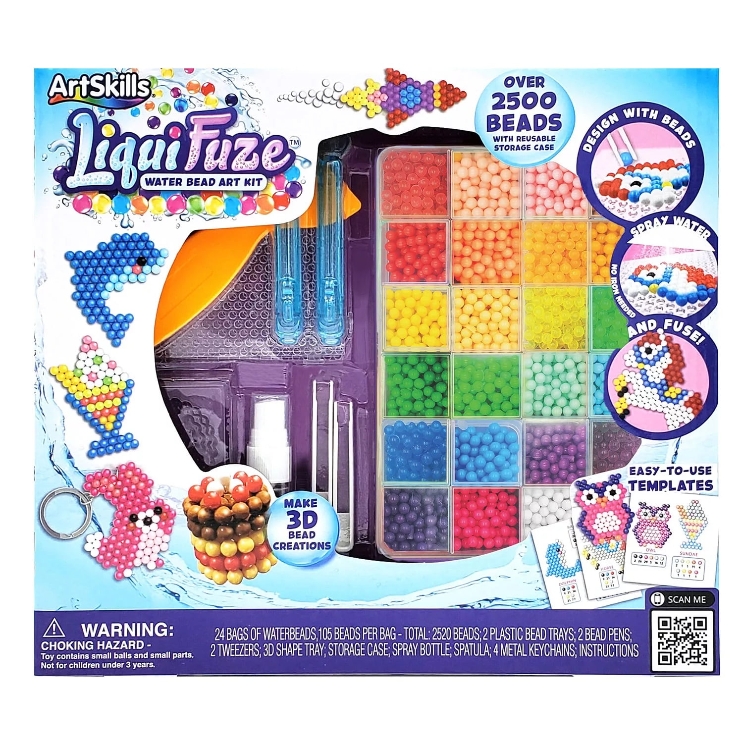 ArtSkills LiquiFuze Water Bead Art Kit, 2500 Pieces