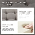 thumbnail image 3 of 36" Round Ottoman, Tina's Home Open Shelf Storage Botton Nailhead Solid Wood Leg Living Room Grey, 3 of 6