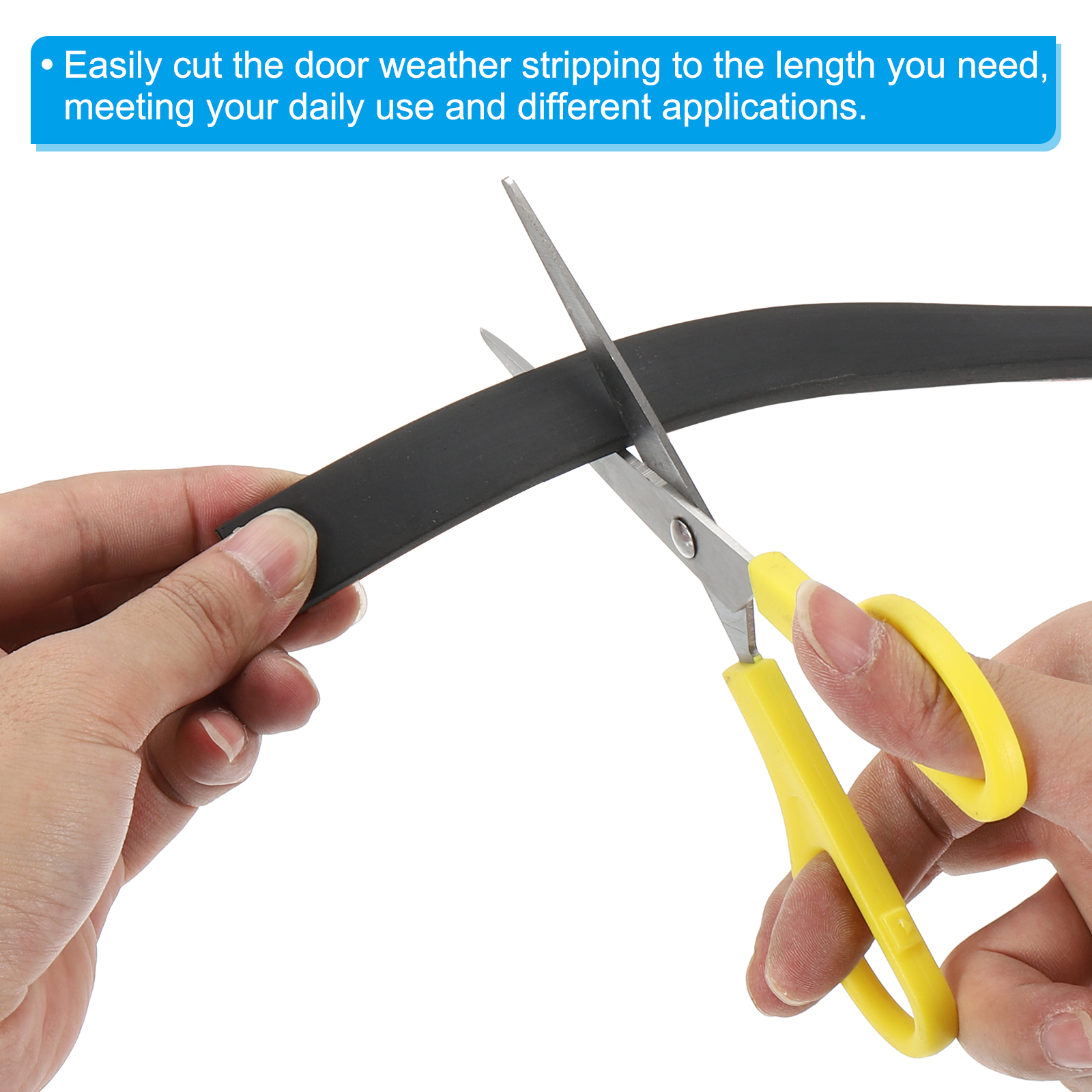 Uxcell 10Ft Weather Stripping Door Seal, 1-9/16"W x 1/8"T Rubber Adhesive Seal Strip