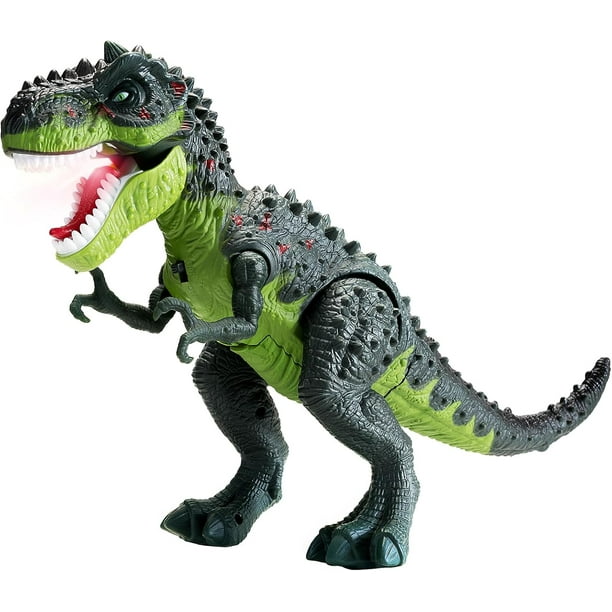 Juguetes de dinosaurios para niños de 3 a 7 años: tiranosaurio eléctrico que camina con llamas y sonidos simulados, regalo perfecto para niños y niñas.