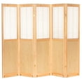 thumbnail image 2 of Oriental Furniture 6 ft. Tall Adjustable Shutter Room Divider Natural - 5 Panel, 2 of 6