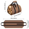thumbnail image 5 of Bolsa para troncos de lona, ​​bolsa impermeable para calentador de chimenea, bolsa de almacenamiento para exteriores de madera maciza, correa duradera, con estante de madera marrón, madera antideslizante Sailing Electrónica, 5 of 5