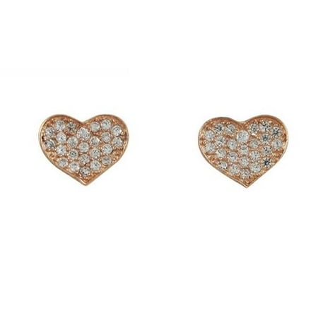 Dlux Jewels Rose Gold Over Sterling Silver Heart Stud This On Opens A Dialog That Displays Additional Images For Product With The Option To Zoom In Or Out