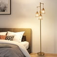 thumbnail image 3 of 70" Dimmable Metal Modern Floor Lamp, Tree Standing Tall Lamps for Living Room with 3 Stepless Dimmable Bulb Included, Farmhouse Industrial Floor Lamp Standing Tree Lamp with Elegant Cage Tall Lam, 3 of 8