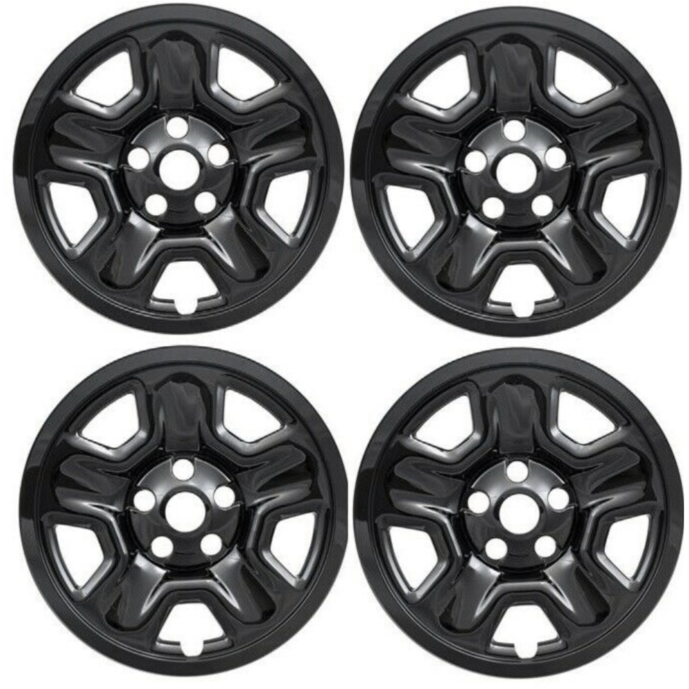 GLOSS BLACK Wheel Skins Hubcaps Covers For Jeep 20182020 Wrangler