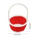thumbnail image 3 of CuiLiyq Easter Woven Basket with Handles, Round Mini Plastic Basket Bin, Empty Gift Basket Small Storage Organizer for Easter Egg Hunt, Party Treats Picnic and Favors, 5.12" x 2.76", Red, 3 of 6