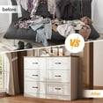 thumbnail image 4 of VEANERWOOD) Commode à 6 Tiroirs avec Station de Recharge Intégrée, de Style Champêtre, Idéale pour la Chambre à Coucher (., 4 of 7