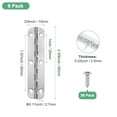 thumbnail image 3 of Uxcell 6-Pack Bisagras de Puerta, 2 5/9in (65mm) Hierro Electrochapado Bisagras de Mini Puerta Interior Plegables 180° con Tornillo [Tono Plateado], 3 of 7
