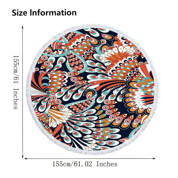 Amzcrzy Funda Nórdica, Sábana, Funda De Almohada De Satén, Toalla De Playa Redonda Estampada De Microfibra, Toalla De Baño Súper Colorida, Manta De Playa A Prueba De Arena, Tapete De Playa, Toalla Mu