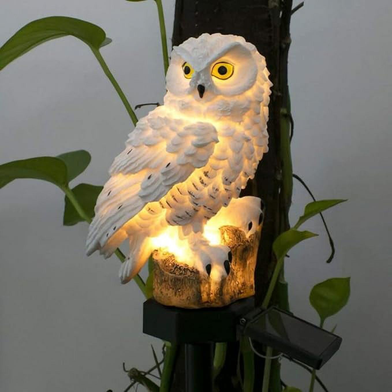 Garden Solar Lights Outdoor Decorative Resin Owl Solar LED Lights with Stake for Garden Lawn Pathway Yard Decortions - image 4 of 8