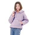 thumbnail image 3 of Rolanko Girls Sherpa Pullover Hoodie Half Zipper Fuzzy Hoodie Sweatshirt with Pockets Kids Fleece Tops 4-14 Years, 3 of 6
