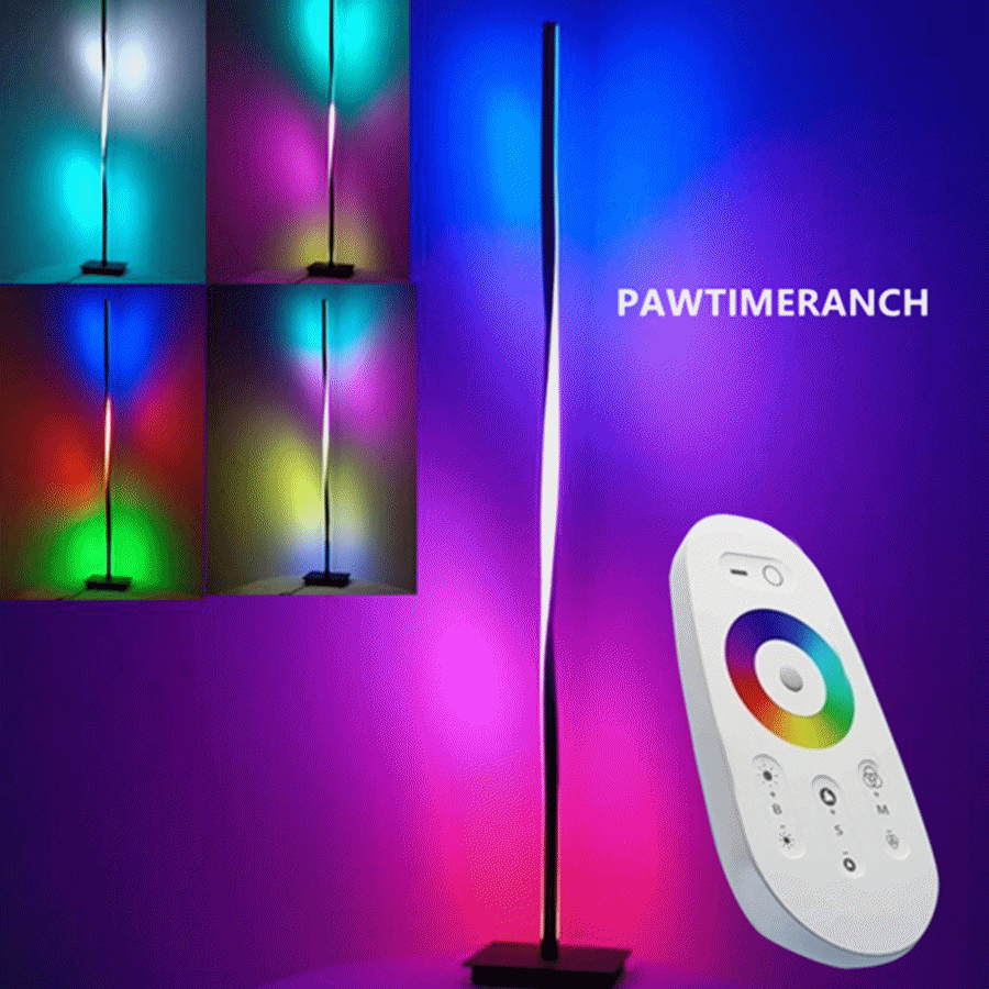 Helix RGB LED Corner Floor Lamp Pole Light Color Changing Lighting US Plug 