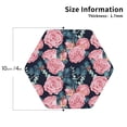 thumbnail image 2 of Vsdgher Rose Flowers Leather Coasters for Drinks, Durable Drink Coasters 4 Set for Tabletop Protection, Luxurious Home Décor and Housewarming Gift ( {designName})Hexagon, 2 of 6