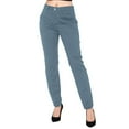 thumbnail image 2 of Straight Leg Pants Women Solid Color Mid Waisted Long Pants Suit Pants Zipper Button Trousers Outdoor Activities Travel Hiking Fall Pants with Pockets, 2 of 7