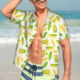 thumbnail image 7 of Pofeuu Cartoon Corn Print Hawaiian Shirt for Men Sleeves Casual Button Down Summer Beach Dress Shirts T-Shirts,X-Large, 7 of 7