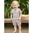 thumbnail image 5 of BemeyourBBs Baby Boy Shorts Set Striped Short Sleeve Bodysuit Elastic Waist Shorts, 5 of 9