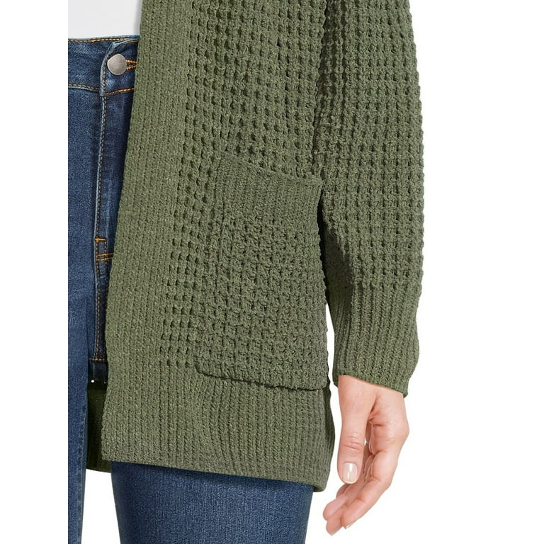 Time and Tru Women's Chenille Waffle Knit Cardigan - Walmart.com Time and Tru Women's Chenille Waffle Knit Cardigan - Walmart.com