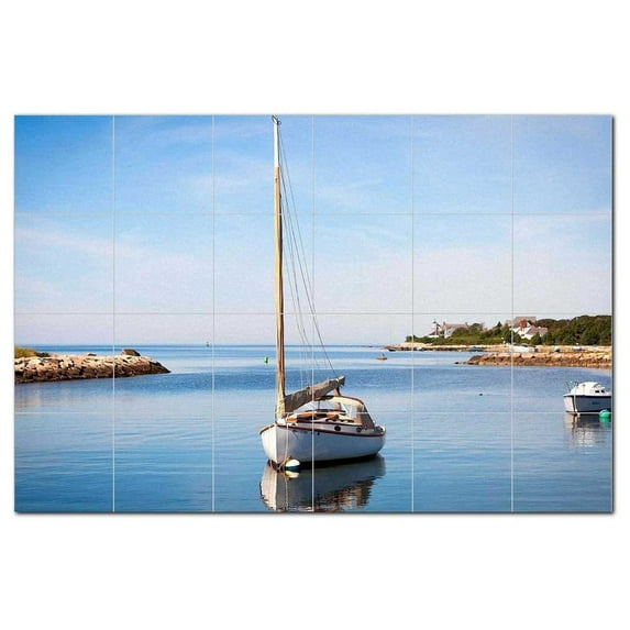 Boat Ship Ceramic Tile Mural Kitchen Backsplash Bathroom Shower, 400138-M64