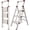 Cream White Finish, variant on Calmwrd Step Ladder Folding 5-Step Woodgrain Finish Aluminum Foldable Step Ladders,Anti-Slip for Home & Kitchen Office 330 lbs