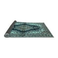 thumbnail image 2 of Ahgly Company Indoor Round Medallion Light Blue Traditional Area Rugs, 5' Round, 2 of 4