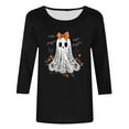 thumbnail image 4 of FAVIPT Spooky Tunic for Women Halloween Day Funny Pumpkin Print Shirts 3/4 Sleeve Crew Neck Soft Tops Casual Trendy Fall 2025 Tees Black,XL, 4 of 4