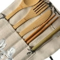 thumbnail image 3 of Clearance Tableware under $6 Portable Bamboo Cutlery Travel Eco-friendly Fork Spoon Set Include Reusable Bamb, 3 of 6