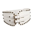 thumbnail image 1 of Cinturón de cintura para mujer, estilo retro, ancho, con hebilla ajustable, corsé elástico. blanco, 1 of 9
