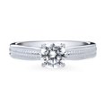 thumbnail image 2 of BERRICLE Sterling Silver Solitaire Wedding Engagement Rings 0.8 Carat Round Cut Cubic Zirconia CZ Cable Promise Ring for Women, Rhodium Plated Size 7, 2 of 9