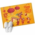 thumbnail image 2 of Happy New Year 2'x3' Washable Rug, Red Yellow Dragon Dance Non-Slip Soft Doormat Area Rugs for Entrance Bathroom Bedsides, StainResistant Carpet for Kitchen Bedroom, Entryway Floor Mat, 2 of 9