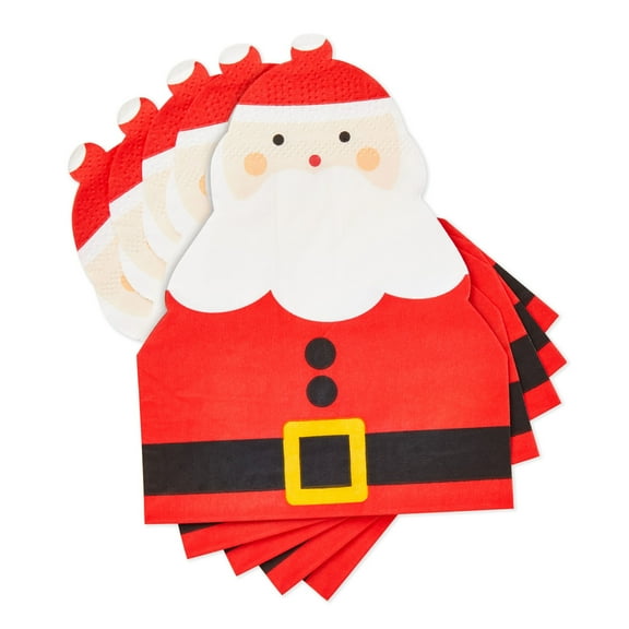 50 Pack Santa Claus Christmas Paper Napkins for Holiday Party Supplies (5 x 6 In)