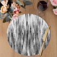 thumbnail image 3 of Black Grey Vintage Round 15 Inch Placemats Set of 2, Retro Abstract Art HeatResistant Non Slip Place Mats for Dining Table, Wipeable Braided Kitchen Table Mats for Housewarming, 3 of 9
