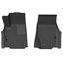 Husky Weatherbeater Floor Mats Fit 2021-2025 Jeep Grand Cherokee L w/ 2nd Row Bench Seat Front Black 2 Pc
