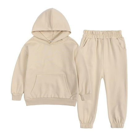 

VerPetridure Toddler Baby Boys Girls Hooded Tracksuit Pullover Sweatshirt+Jogging Pants Set of 2 Unisex Fall Sweatsuit for Kids 0-13 Years