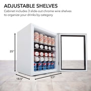Whynter 90 Can Stainless Steel Beverage Refrigerator with Lock, 2.5 Cu. Ft. BR-091WS