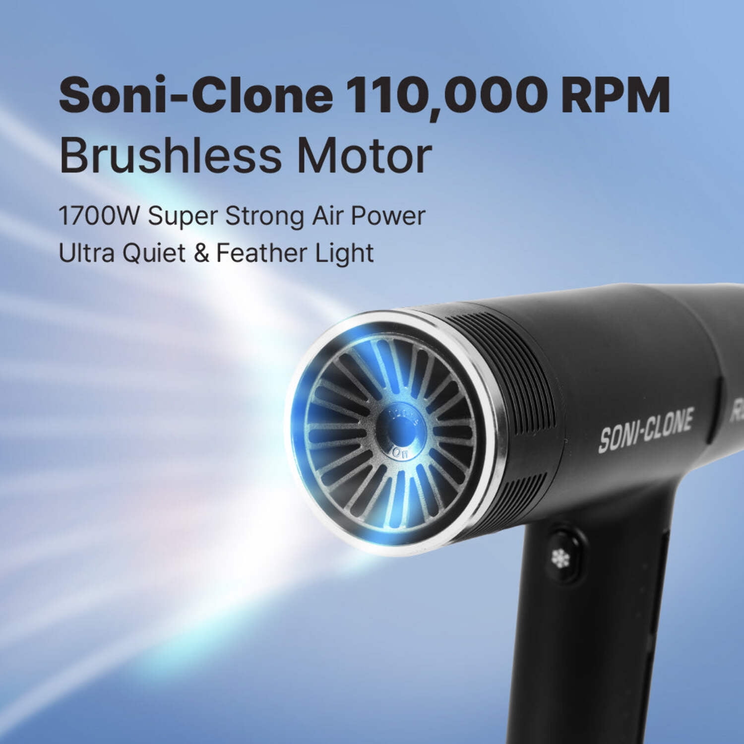 RED Pro Hair Dryer Soni-Clone 110,000 RPM High Speed BLDC Motor Dryer, Strong Air Flow for Fast Drying, Lightweight with Luxury Home & Travel Pouch, Magnetic Nozzle Hair Pik, Diffuser & Concentrator