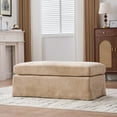 thumbnail image 4 of Noble House Junton 46" Chenille Ottoman, Modern Square Foot Stool with Metal Legs, Living Room, Bedroom, Wheat, 4 of 8