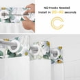 thumbnail image 5 of Spring Floral No Hook Shower Curtain Waterproof, Bathroom Curtains with Snap in Liners and See Through Top Window, Eucalyptus Leaves Watercolor Pastoral Hotel Style Bathtub Curtains Shower 36"Wx72"L, 5 of 8