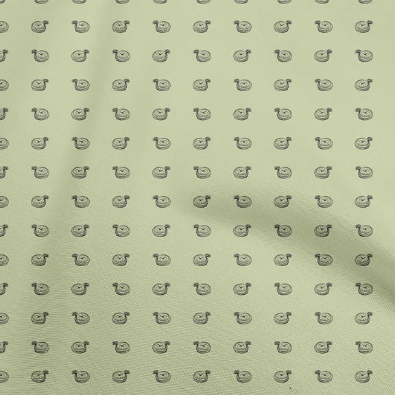 oneOone Cotton Poplin Twill Light Green Fabric Minimal Retro Watch Diy Clothing Quilting Fabric Print Fabric By Yard 56 Inch Wide