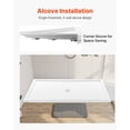 thumbnail image 7 of Shower Pan, 60″ L x 36″ W Single Threshold Shower Base, Rectangle Acrylic & PVC Showering Base in White, Slip-Resistant Showering Pan Bases with Drain & Cover for Bathroom, Center Drain Location, 7 of 7