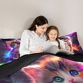thumbnail image 5 of jejeloiu Rainbow Lovely Kitten Full Size Comforter Sets Kids,Kawaii Cat Bedding Sets For Girls,Reversible,3pcs, 5 of 8
