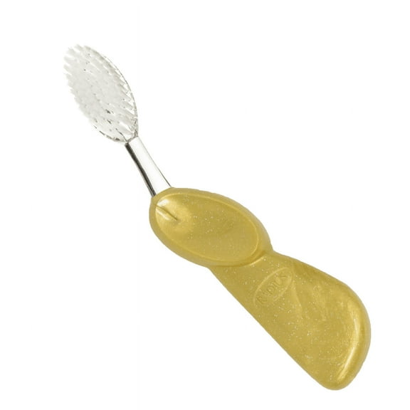 RADIUS Toothbrush Big Brush with Replaceable Head, Right Hand, Soft in Gold, BPA Free and ADA Accepted, Designed to Improve Gum Health and Reduce The Risk of Gum Disease