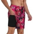 thumbnail image 2 of Kdxio Orchids Flowers Print Men's Swim Trunks with Compression Liner 7 Inch Inseam Quick Dry Swim Shorts, 2 of 7