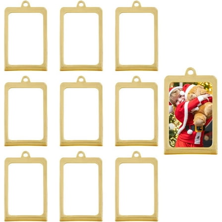 10Pcs Acrylic Hanging Family Tree Photo Frame Mini Hanging Picture Frames 8.4x4.95cm Gold Photo Ornaments Mother's Day Gifts for Polaroid Film