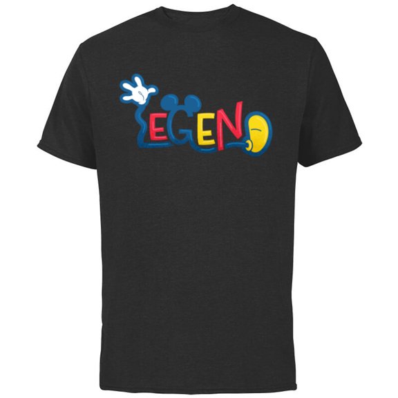Disney Mickey Mouse Legend - Short Sleeve Cotton T-Shirt for Adults - Customized-Navy