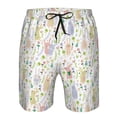 thumbnail image 4 of Kdxio Flower Rabbit Pattern Mens Casual Shorts - Drawstring Summer Beach Sports Shorts for Men, 4 of 9