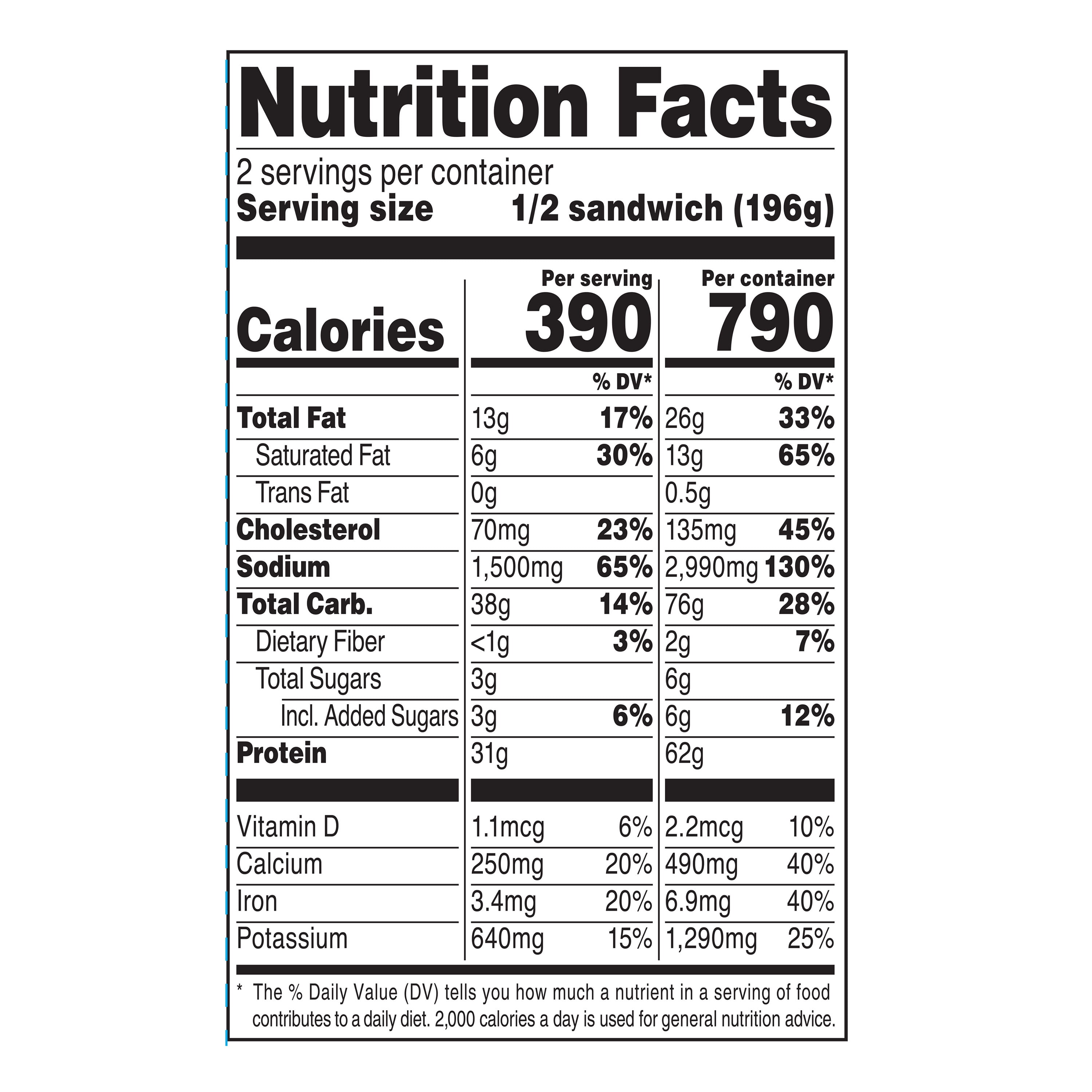 MKS HAM & SWISS MAP SUB SANDWICH FULL 16.1OZ