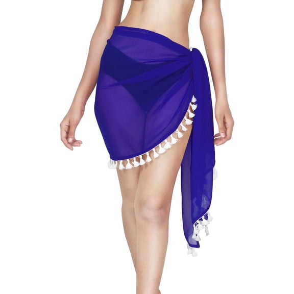 HAPPY BAY Women's Swimsuit Swim Cover up Short Beachwear Summer Pool Beach Wraps Skirt Swimwear Coverups Bikini Cover-ups One Size Mary Blue_A966