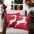 thumbnail image 3 of Christmas Decorations Indoor Home Decor Red Christmas Pillow Covers 18x18 Outdoor Decorative Throw Pillows for Living Room Farmhouse Xmas Deer Couch Pillows Set of 2 Sofa Bedroom, 3 of 9