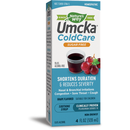 Grape Syrup - Natures Way Umcka ColdCare Sugar-Free Grape Syrup 4 Oz