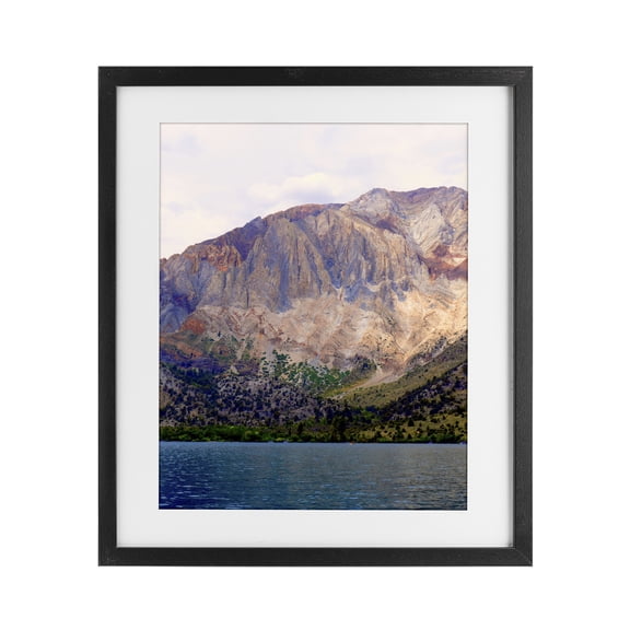 Stupell Industries Serene Lake Beneath Mountains Black Framed Print Under Glass, design by Gemma Bardot